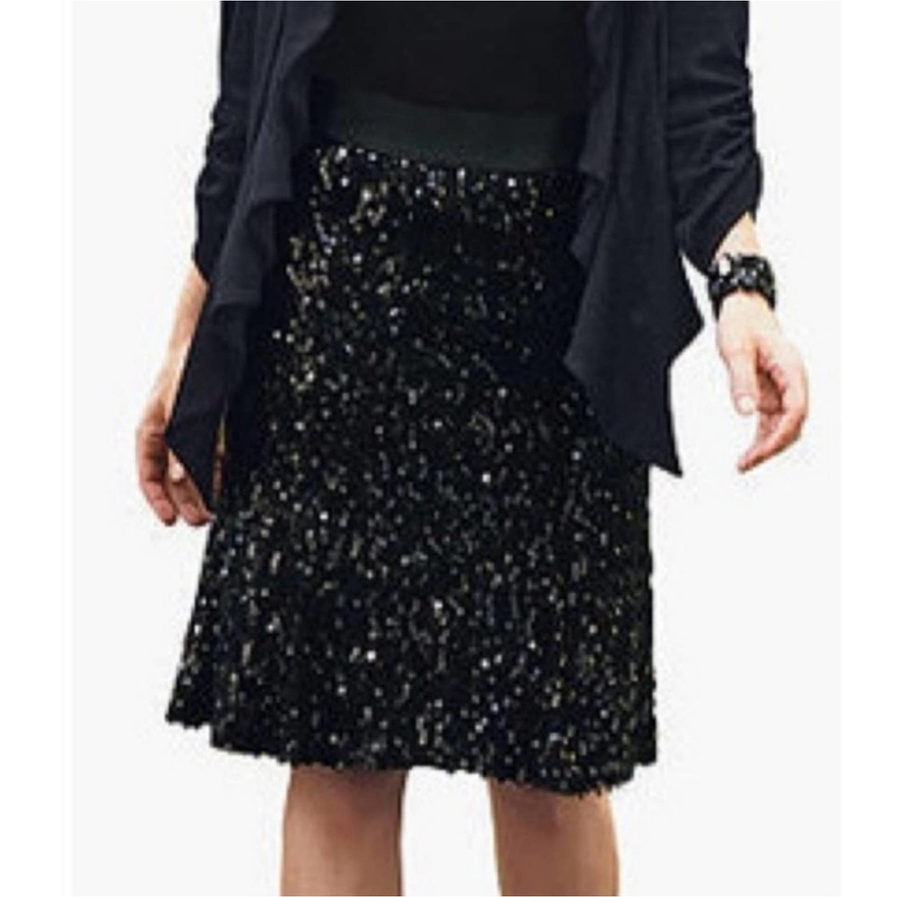 Karen Kane Black Sequin Skirt OX